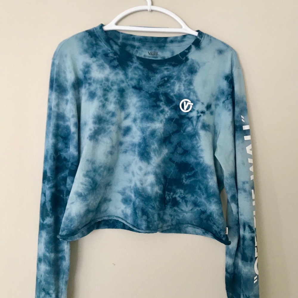 Vans Blue Tie-die Cropped Long Sleeve Shirt